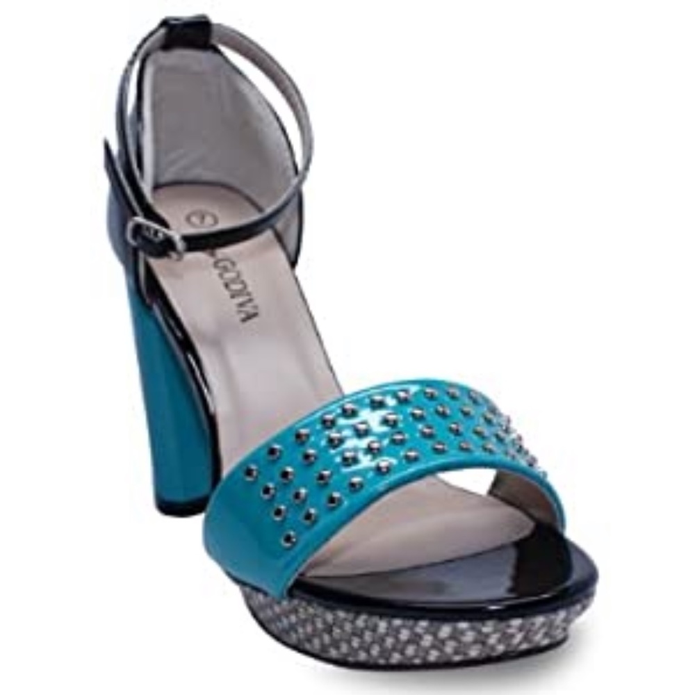 Lady Godiva Studded Platform Sandal Heels